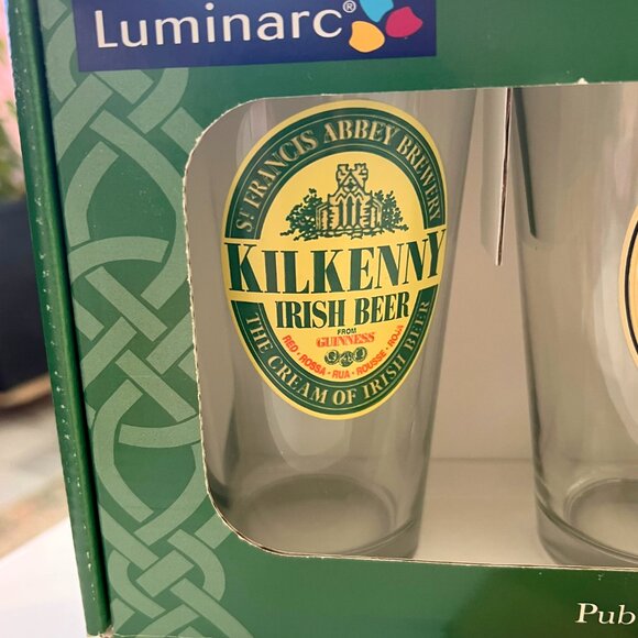 Luminarc Premium Brand New Set of 4 Labelled Irish Pub Glasses! - Picture 3 of 14